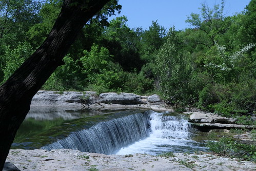 A lovely mini waterfall on the river at Brushy Creek outside Round Rock, TX.