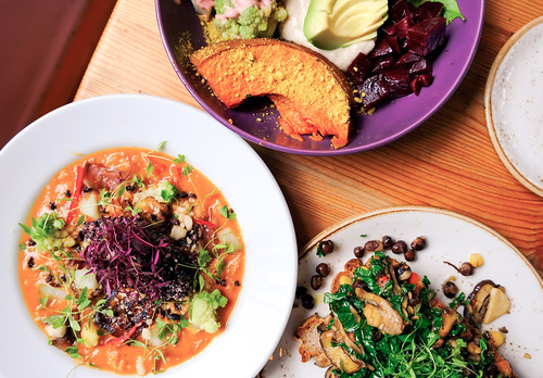 A selection of delicious plant-based dishes from local restaurants.