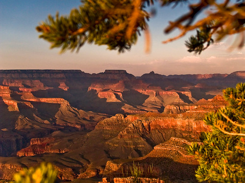 A scenic image of the Grand Canyon near sunset.