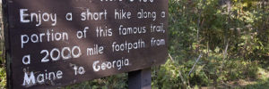 A trail marker on Skyline drive around Ashburn, VA.