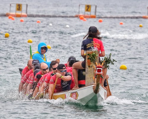 A team participating in an annual dragon boat race.