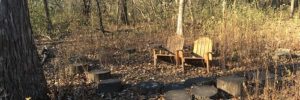 A seating area at the Crabtree Nature Center around South Barrington, IL.