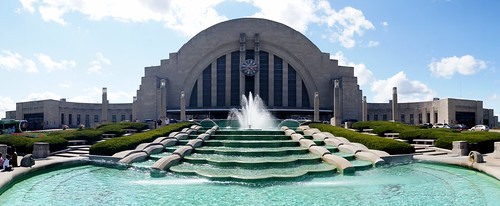A panoramic view of the fountain at the Union Terminal at the Cincinnati Museum Center.