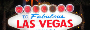 The iconic Las Vegas sign outside Las Vegas, Nevada.