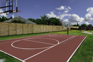 One of the outdoor basketball courts located at Creme de la Creme of Allen, TX.