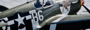A restored Mustang P51B Berlin Express on display at a local aircraft museum.