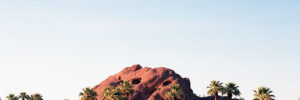 A stunning view of a massive bolder in Papago Pard in Goodyear, Arizona.