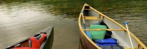 Two canoes on a bank in Mason, OH