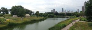 The river running through Lincoln Park in Chicago, IL