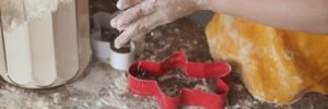 A child making Christmas cookies at a kids cooking class in Westmont, IL