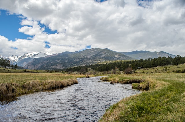 A creek runs through Rocky Mountain National Park, just a short day trip from Thornton, Colorado