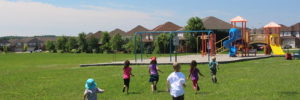 Kids running at the Arbor Hills Nature Preserve in Plano, TX
