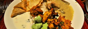 A plate of Indian food at a healthy restaurant in Woodbridge, Virginia