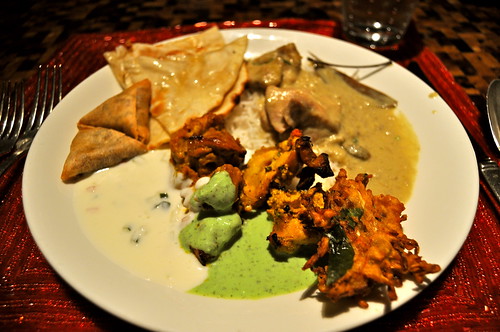 A plate of Indian food at a healthy restaurant in Woodbridge, Virginia