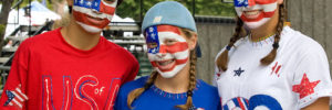 Kids with their faces painted at the Star-Spangled 4th Celebration in Goodyear, Arizona
