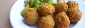 A plate of falafel from an ethnic cuisine restaurant in Lone Tree, Colorado