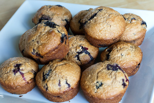 A bowl of healthy blueberry muffins