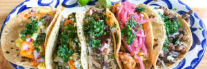 A plate of tacos at a restaurant with international food in Centennial, Colorado