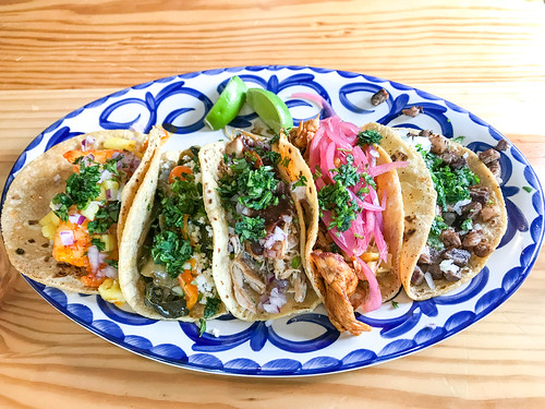 A plate of tacos at a restaurant with international food in Centennial, Colorado