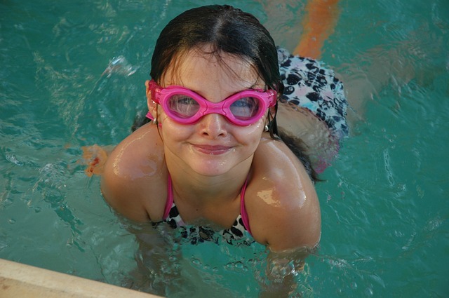 A girl participates in a water safety class in Coppell, Texas