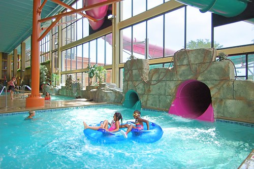 Image of a water slide at Great Wolf Lodge water park.