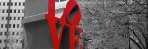 View of LOVE sculpture in Philadelphia.