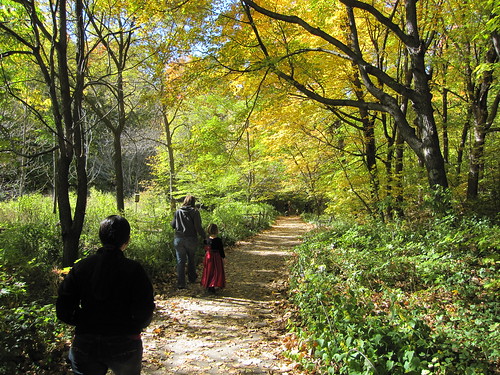 Image of family walking down hiking trail.