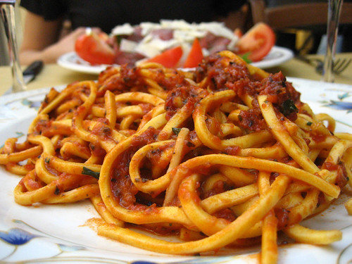 Food image of restaurant quality spaghetti.