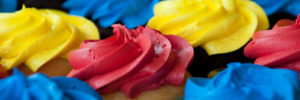 Colorful cupcakes from a Thornton, CO party venue.