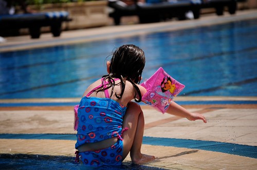 Small girl enjoying a swim day in Gilbert, AZ.