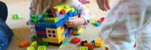 Child stacking blocks