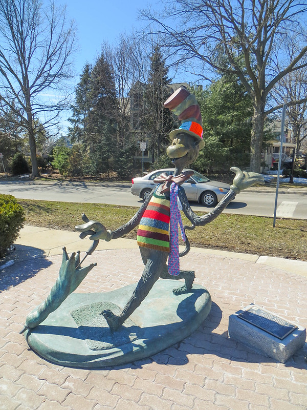 A statue of the Cat in the Hat near Warrenville, IL