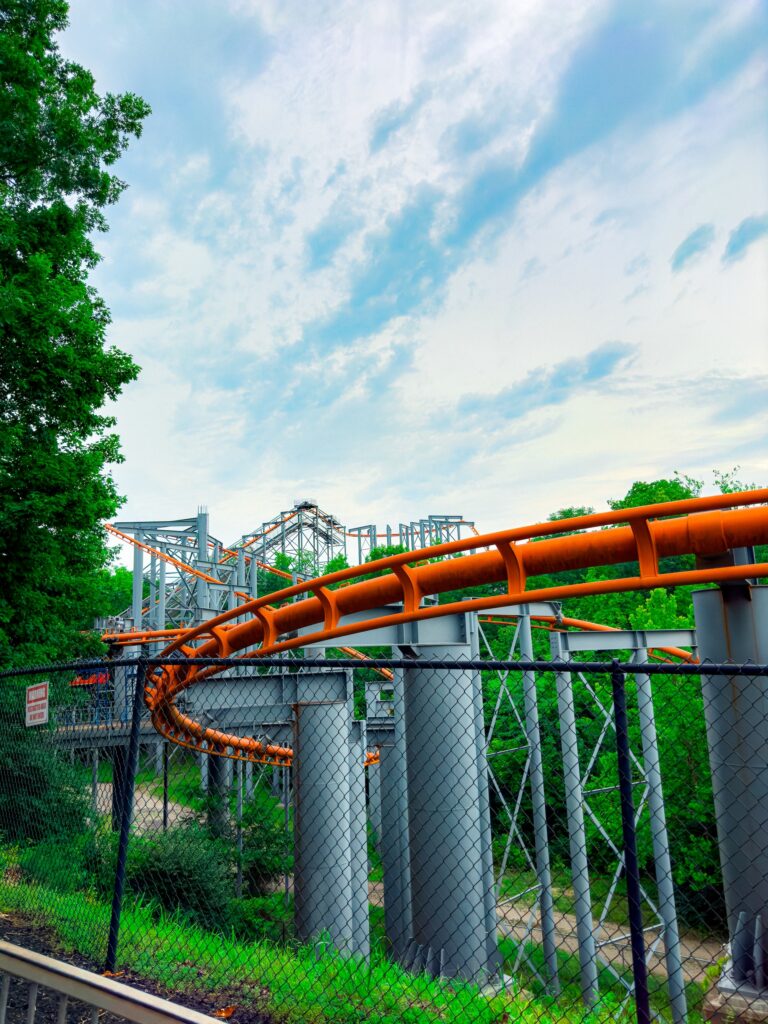 A rollercoaster at Kings Island amusement park near Mason, OH.