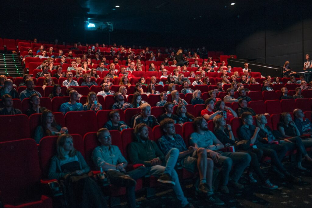 Full audience at a movie theater in Mason, OH