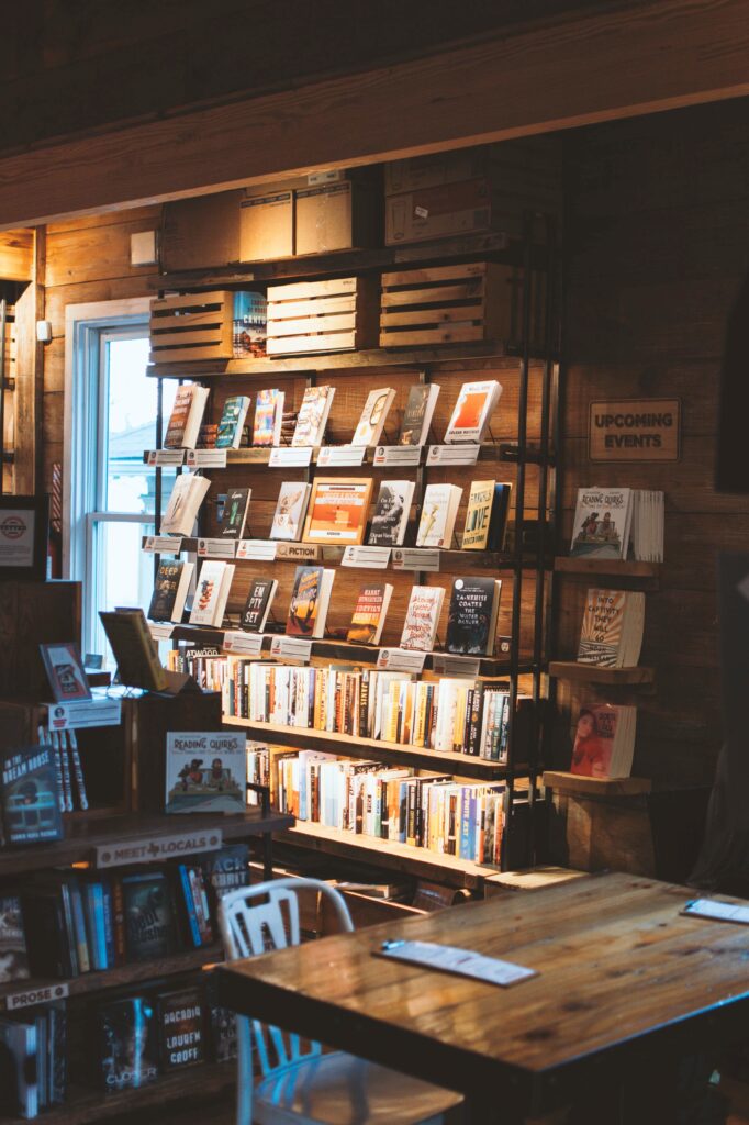 Bookstore shelf in Woodbridge, VA.