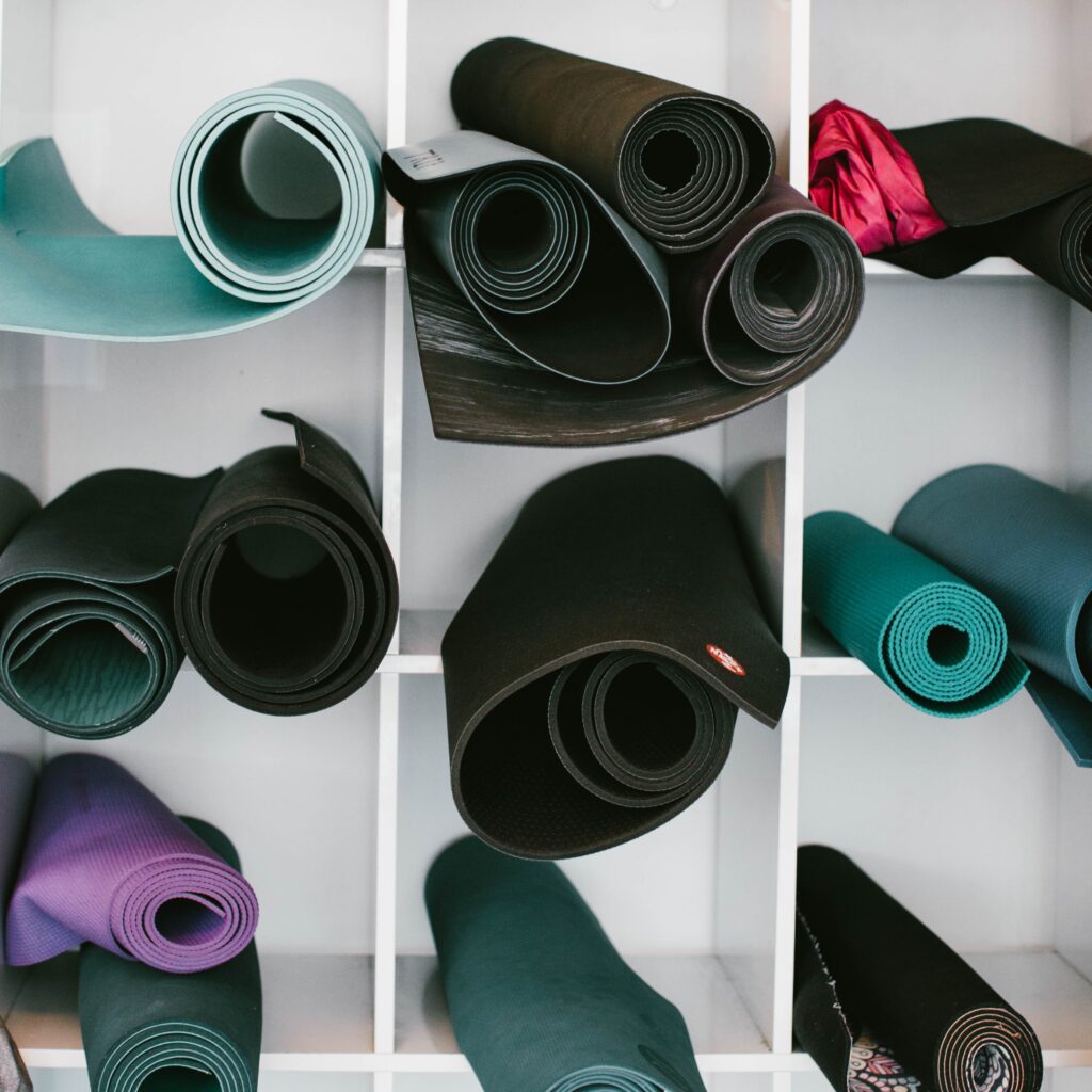 Yoga mat wall in Coppell, TX.
