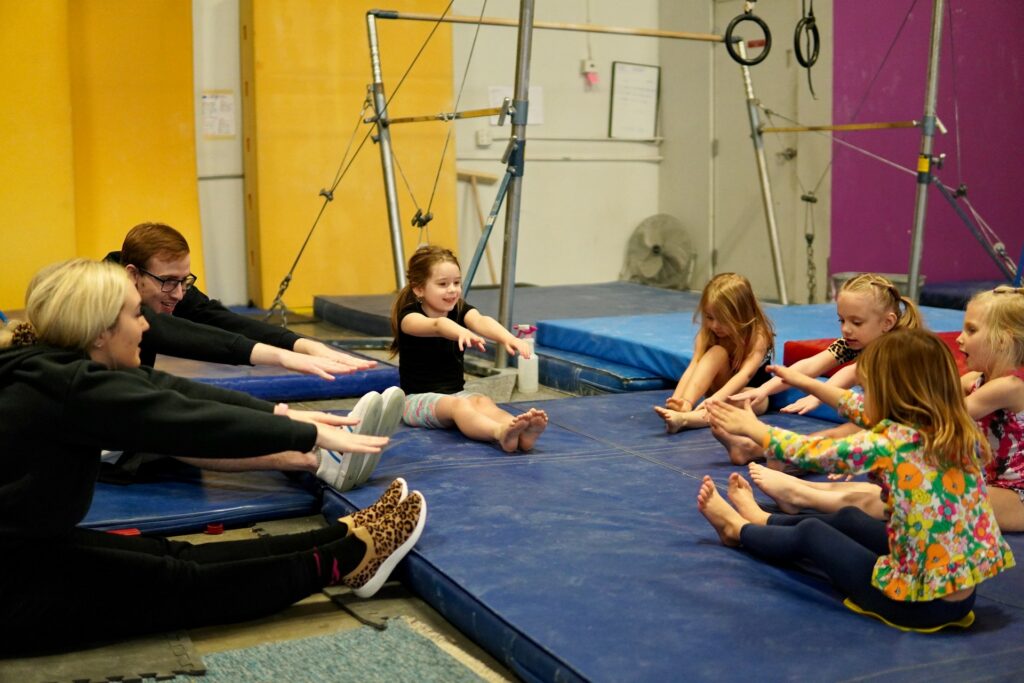 Children doing yoga at a class in Bridgewater, NJ