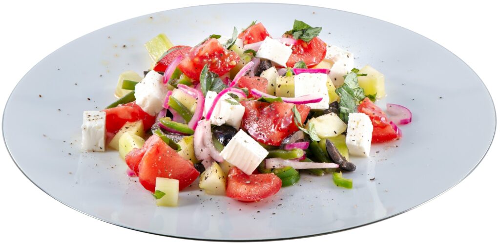 A greek salad at a healthy restaurant in Allen, TX