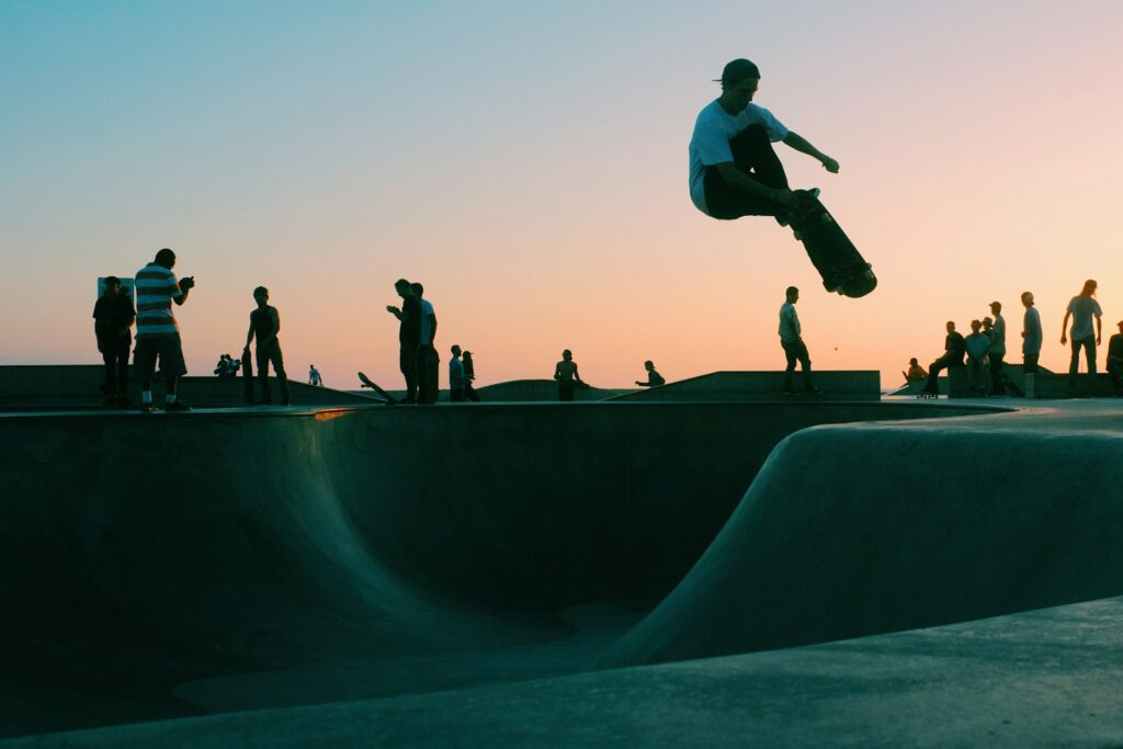 A person riding at a skate park in Gilbert, AZ
