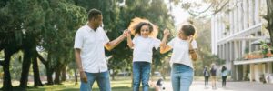 Family at the park playing