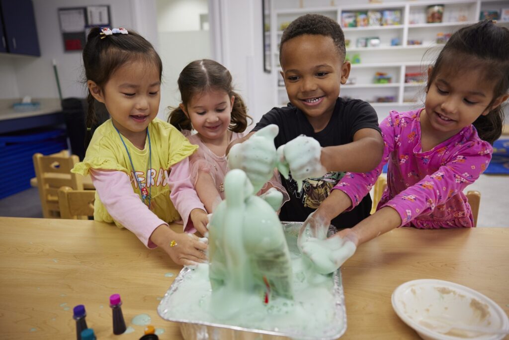 Children performing a science experiment
