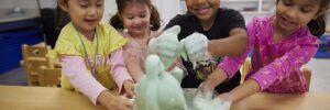 Children performing a science experiment